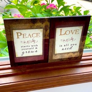 Inspiring peace & love message partner canvases